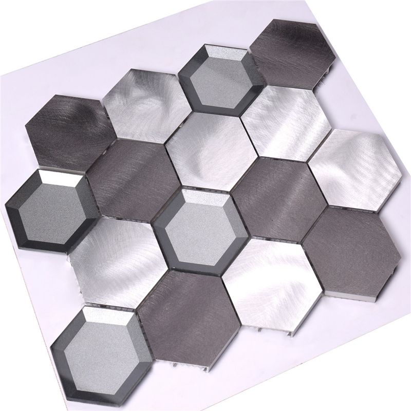 Aluminiowa mieszanka metalowa Sześciokątna mozaika szklana do ściany kuchennej Backsplash