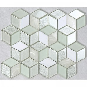 Efekt 3D Kryształ Hexagon Mozaika Szklana Biała Kuchnia Backsplash Blat Dekoracyjny Płytka