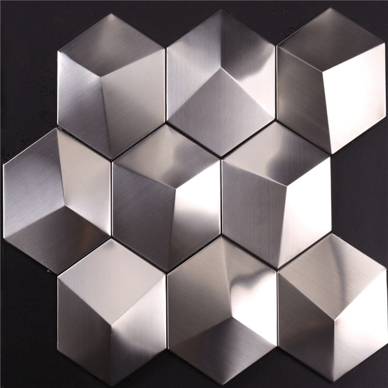 Sliver Stereo Three D Mosaic Tile do holu hotelowego HSW-18040