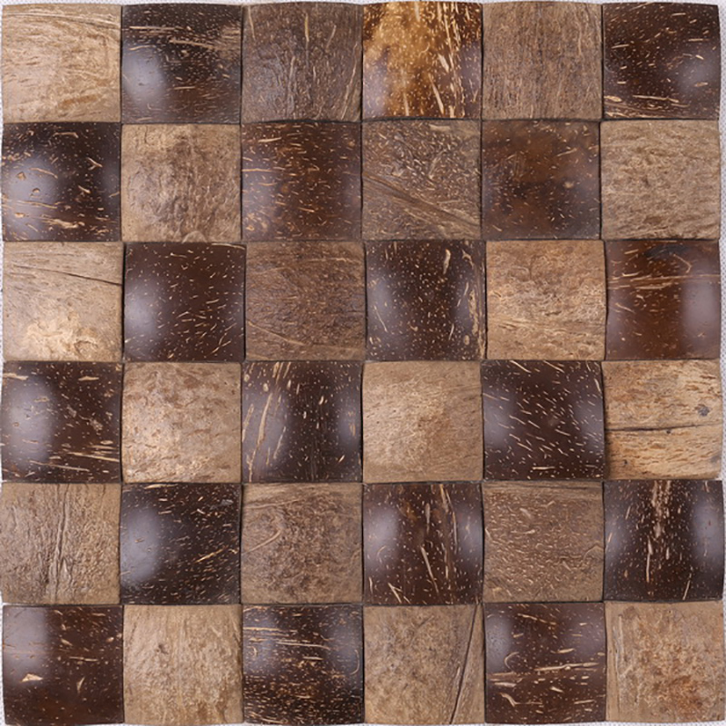 Antyczna naturalna polerowana kwadratowa kokosowa mozaika Dekoracyjna płytka ścienna
